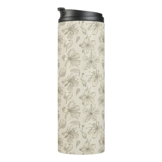 Bouteilles Isothermes Fleurs jetées sur le sable clair - motif sans soud (Tourné sur la droite)