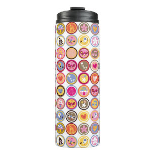 Bouteilles Isothermes fleurs mignonnes, oiseaux, motif de coeurs