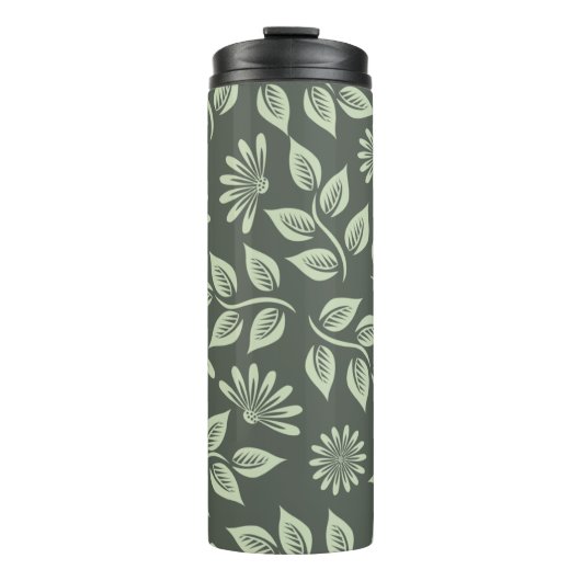 Bouteilles Isothermes Fleurs motif vert printemps (Devant)