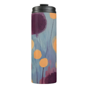Bouteilles Isothermes Fleurs orange et rose abstraites