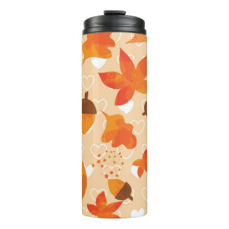 Bouteilles Isothermes Fleurs orange : Motif Doodle à la main.