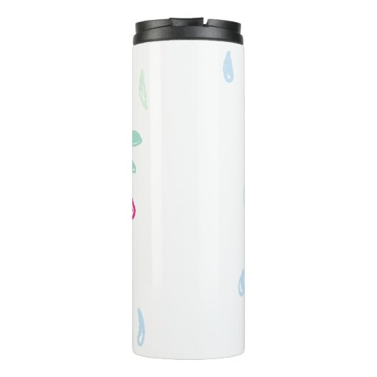 Bouteilles Isothermes Fleurs Pastel | Nom Monogramme (Dos)