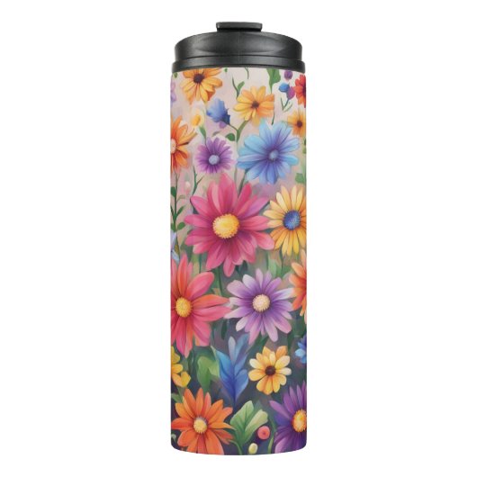 Bouteilles Isothermes Fleurs peintes colorées - (Devant)