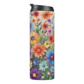 Bouteilles Isothermes Fleurs peintes colorées - (Tourné sur la droite)