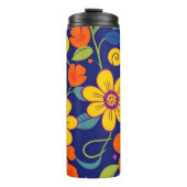Bouteilles Isothermes Fleurs rétro colorées - Style Dopamine (Devant)