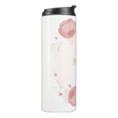 Bouteilles Isothermes Fleurs romantiques rose blanc & or (Tourné sur la gauche)