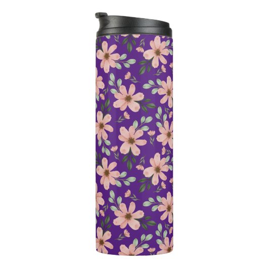 Bouteilles Isothermes fleurs rose motif (Tourné sur la droite)