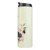Bouteilles Isothermes fleurs roses blush noir (Tourné sur la droite)