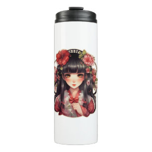 Bouteilles Isothermes Fleurs roses d'une fille