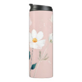 Bouteilles Isothermes Fleurs roses et blanches sur bleu et rose (Tourné sur la droite)