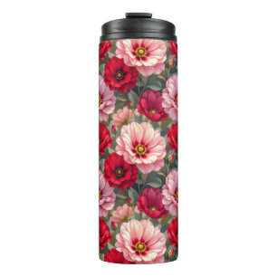 Bouteilles Isothermes Fleurs roses, rouges et mauves 