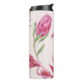 Bouteilles Isothermes Fleurs roses tropicales, protéa, oiseau de paradis (Tourné sur la gauche)