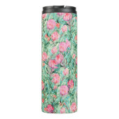 Bouteilles Isothermes Fleurs roses, vert sauge, sans soudure. (Dos)