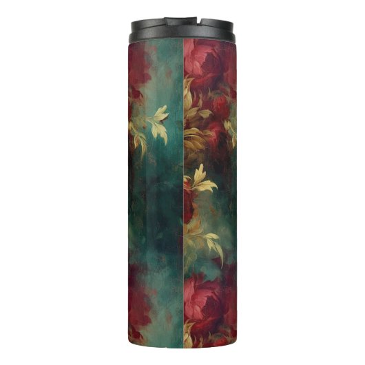 Bouteilles Isothermes Fleurs rouges blanches vertes (Dos)