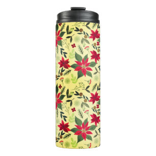Bouteilles Isothermes Fleurs rouges de Noël Motif-11600