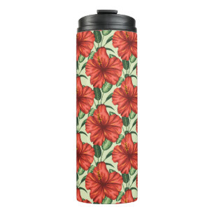 Bouteilles Isothermes Fleurs rouges motifs à fleurs tropicales