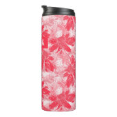 Bouteilles Isothermes Fleurs rouges sur blanc. (Tourné sur la droite)