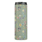 Bouteilles Isothermes Fleurs sauvages vert sauge personnalisées  (Dos)