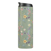 Bouteilles Isothermes Fleurs sauvages vert sauge personnalisées  (Tourné sur la droite)