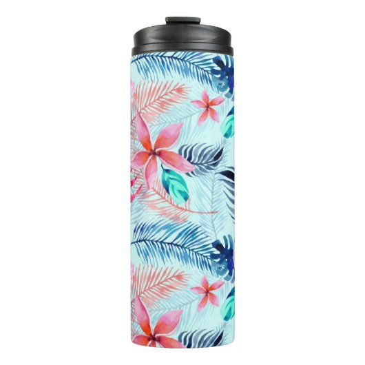 Bouteilles Isothermes Fleurs tropicales roses (Devant)