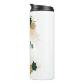 Bouteilles Isothermes fleurs vert émeraude et or beige (Tourné sur la droite)