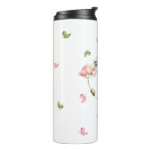 Bouteilles Isothermes fleurs vertes papillons rose chaud (Tourné sur la gauche)
