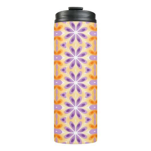 Bouteilles Isothermes Fleurs violet jaune orange (Devant)