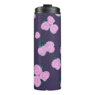 Bouteilles Isothermes Fleurs violettes foncées vintage