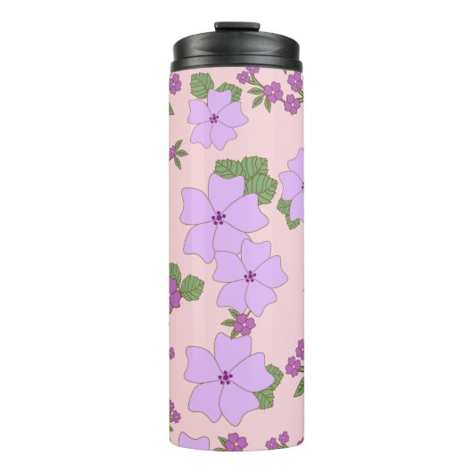Bouteilles Isothermes Fleurs Violettes, Modèle Floral, Motif De Fleurs (Devant)