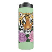 Bouteilles Isothermes Fleurs violettes roses au henné de tigre (Devant)