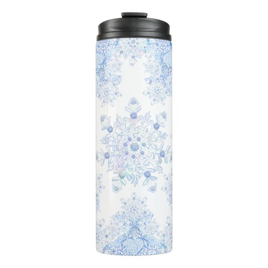 BOUTEILLES ISOTHERMES FLOCON DE NEIGE BLEU GLACE (Devant)