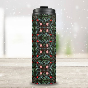 Bouteilles Isothermes Flocons de neige, Poinsettias, Cardinaux d'hiver