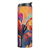 Bouteilles Isothermes Floral Abstract Art Orange Red Blue Flowers (Tourné sur la gauche)