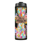 Bouteilles Isothermes Floral Abstrait Lumineux Il Est Ressuscité Croix (Devant)