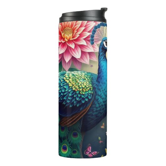 Bouteilles Isothermes Floral Avec Conception Peacock (Tourné sur la gauche)