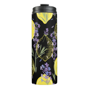 Bouteilles Isothermes Floral background with hand-drawn lavender flowers