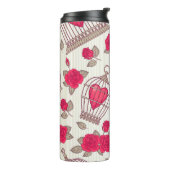 Bouteilles Isothermes Floral Bird Cages Rose Motif (Tourné sur la gauche)