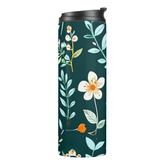 Bouteilles Isothermes Floral bleu et blanc (Tourné sur la gauche)