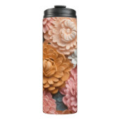 Bouteilles Isothermes Floral botanique rose et bleu 3D (Devant)