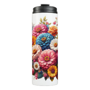 Bouteilles Isothermes Floral coloré/Zinnia printanière/Rose