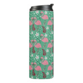Bouteilles Isothermes Floral flamingo sans couture motif rose vert (Tourné sur la gauche)