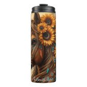 Bouteilles Isothermes Floral Horse Sunflower Feather Adornment (Devant)