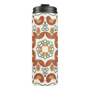 Bouteilles Isothermes Floral naturel abstrait motif géométrique sur blan