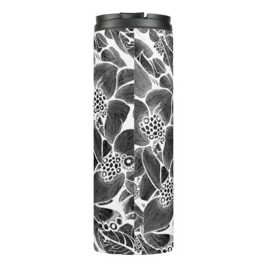 Bouteilles Isothermes Floral noir blanc (Dos)