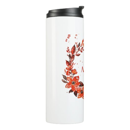Bouteilles Isothermes Floral orange (Tourné sur la gauche)