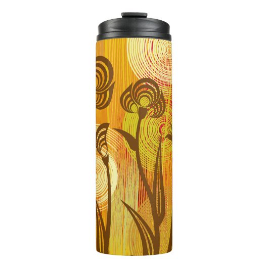 Bouteilles Isothermes Floral orange : Motif Arrière - plan dynamique (Devant)