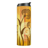 Bouteilles Isothermes Floral orange : Motif Arrière - plan dynamique (Tourné sur la gauche)