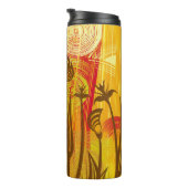 Bouteilles Isothermes Floral orange : Motif Arrière - plan dynamique (Tourné sur la droite)