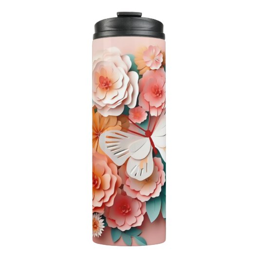 Bouteilles Isothermes Floral & Papillon -LT Rose- Sélecteur thermique mi (Devant)