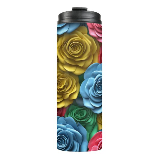 Bouteilles Isothermes Floral rose 3D (Devant)